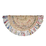 White Beige Jute Braided Half Moon Doormatfor Living Room – Farmhouse handmade by LoomifyHome