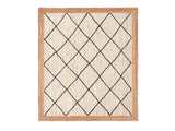 Ivory Jute Rug White Jute Braided Rug Diamonds pattern Jute Rug Rectangular Jute Rug Boho Jute Area Rug Square Jute rug