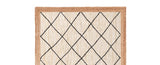 Ivory Jute Rug White Jute Braided Rug Diamonds pattern Jute Rug Rectangular Jute Rug Boho Jute Area Rug Square Jute rug