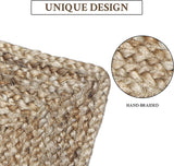 Ivory Jute Rug White Jute Braided Rug Diamonds pattern Jute Rug Rectangular Jute Rug Boho Jute Area Rug Square Jute rug