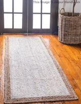 White Beige Jute Braided Runner Rugfor Living Room – 2 x 14 handmade by LoomifyHome