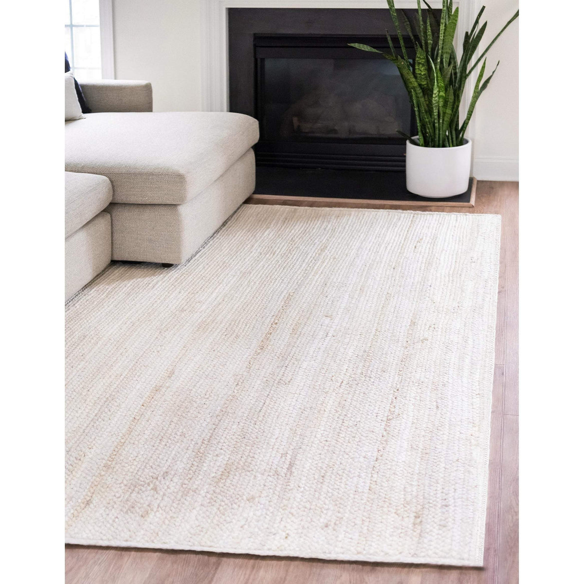 White Beige Jute Braided Oval Rugfor Living Room – Bohemian handmade by LoomifyHome