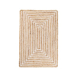 White Beige Jute Braided Runner Rugfor Living Room – Scalloped handmade by LoomifyHome