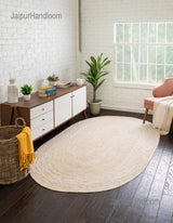 White Multicolor Jute Braided Doormatfor Living Room handmade by LoomifyHome