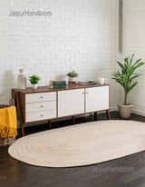 White Multicolor Jute Braided Doormatfor Living Room handmade by LoomifyHome