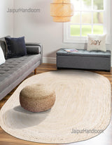 White Multicolor Jute Braided Doormatfor Living Room handmade by LoomifyHome