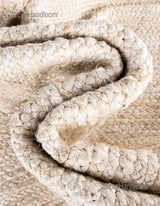 White Multicolor Jute Braided Doormatfor Living Room handmade by LoomifyHome