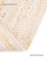 White Multicolor Jute Braided Doormatfor Living Room handmade by LoomifyHome