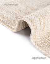 White Multicolor Jute Braided Doormatfor Living Room handmade by LoomifyHome