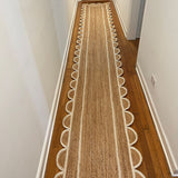 White Beige Jute Braided Runner Rugfor Living Room – Coastal handmade by LoomifyHome