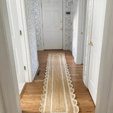 White Beige Jute Braided Runner Rugfor Living Room – Coastal handmade by LoomifyHome