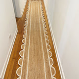 White Beige Jute Braided Runner Rugfor Living Room – Coastal handmade by LoomifyHome