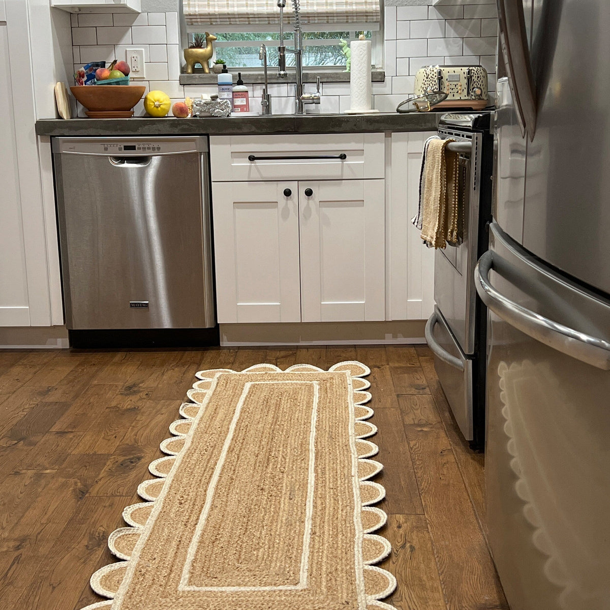 White Beige Jute Braided Runner Rugfor Living Room – Coastal handmade by LoomifyHome
