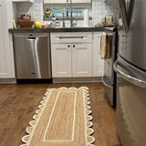 White Beige Jute Braided Runner Rugfor Living Room – Coastal handmade by LoomifyHome
