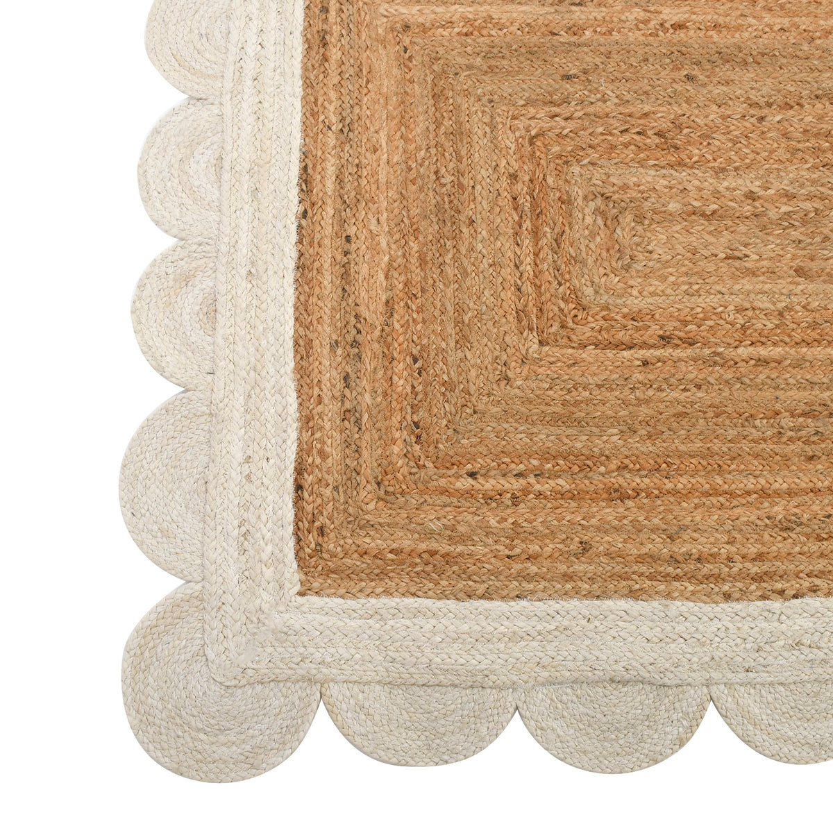 White Beige Jute Braided Doormatfor Living Room handmade by LoomifyHome