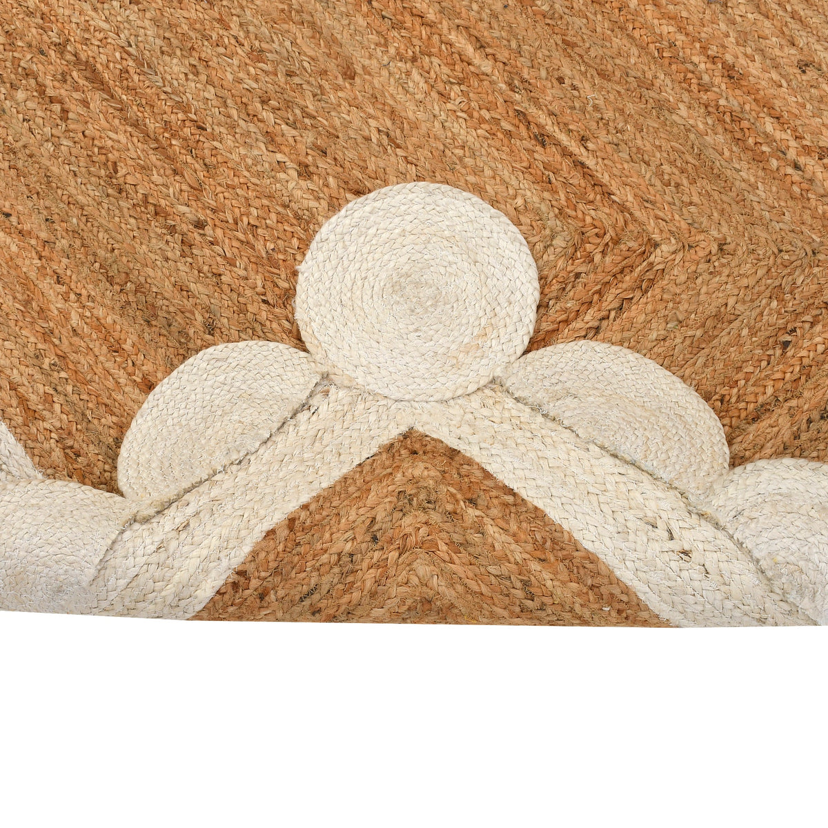White Beige Jute Braided Doormatfor Living Room handmade by LoomifyHome