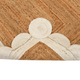 White Beige Jute Braided Doormatfor Living Room handmade by LoomifyHome