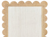 White Beige Jute Braided Scalloped Rugfor Living Room handmade by LoomifyHome