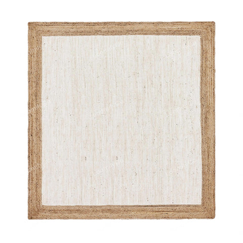 Handmade Natural Jute Rug Solid Border jute rug custom size rug Braided rug jute Area rug jute carpet Square Large jute rug,