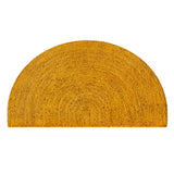 White Beige Jute Braided Half Moon Doormatfor Living Room – Yellow handmade by LoomifyHome